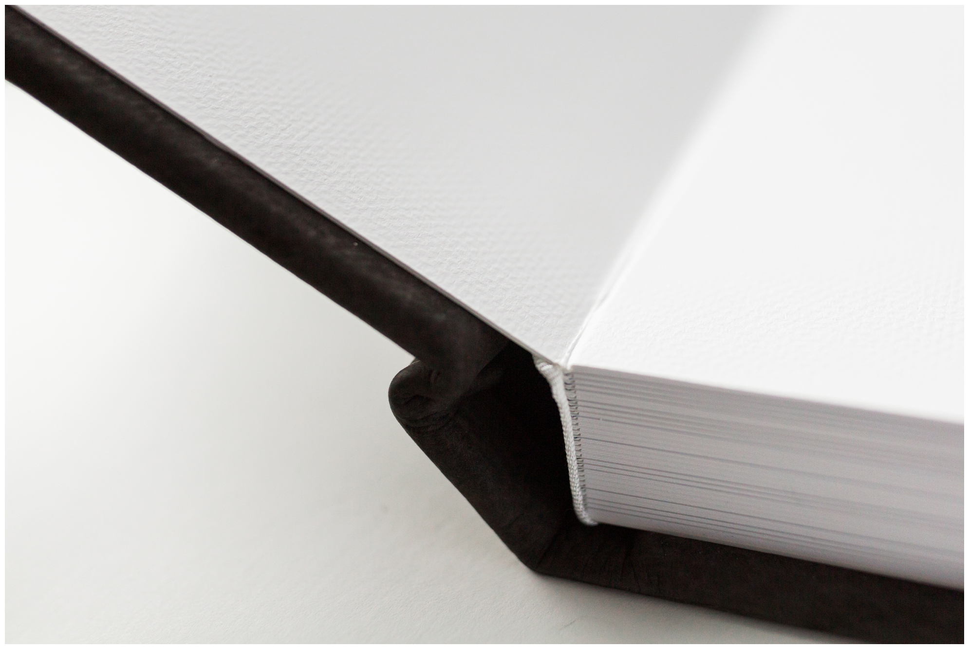 Leather-bound, blind-debossed, luxury Red Tree Flushmount Album in Chestnut brown