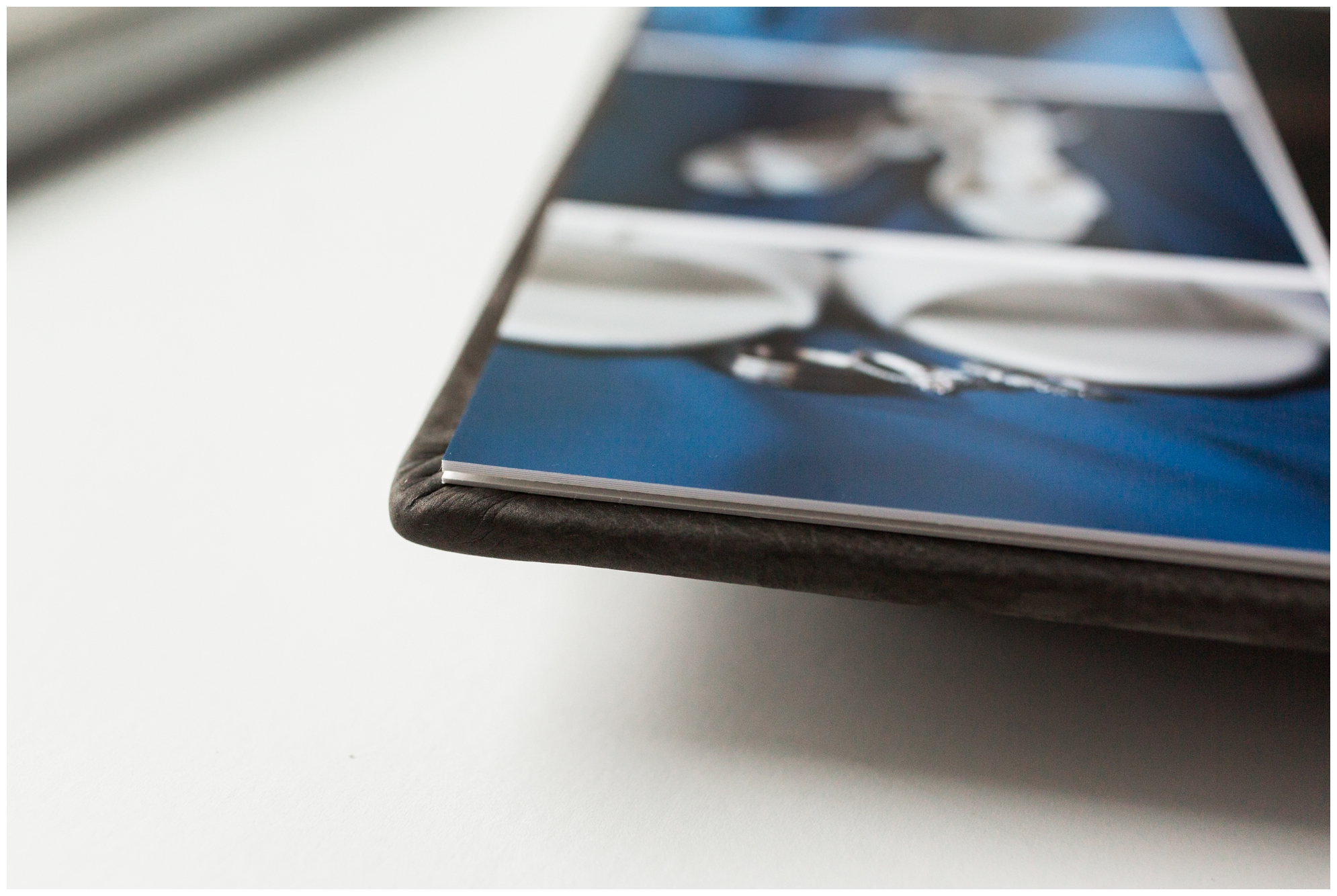 Leather-bound, blind-debossed, luxury Red Tree Flushmount Album in Chestnut brown