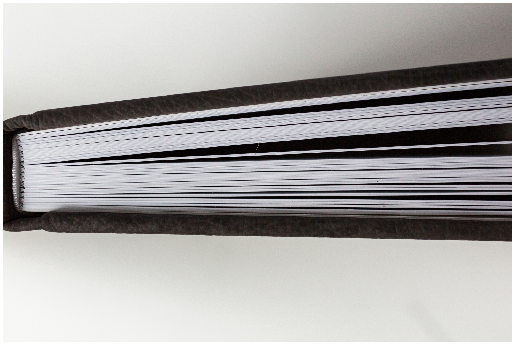 Leather-bound, blind-debossed, luxury Red Tree Flushmount Album in Chestnut brown