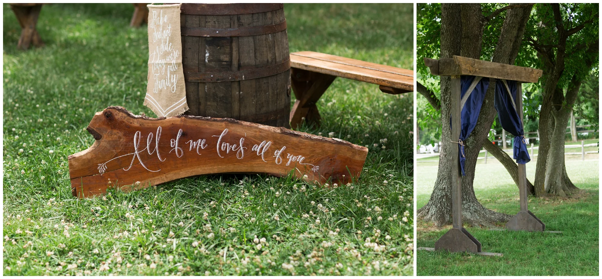Gorgeous summer wedding at the stunning, waterside Jefferson Patterson Park featuring an outdoor ceremony, a dog guest of honor and sunset photos on the beach!
