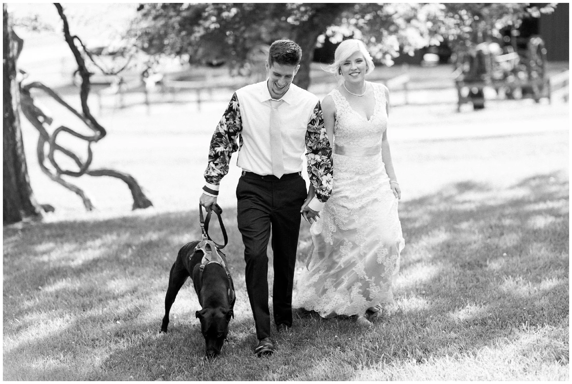 Gorgeous summer wedding at the stunning, waterside Jefferson Patterson Park featuring an outdoor ceremony, a dog guest of honor and sunset photos on the beach!