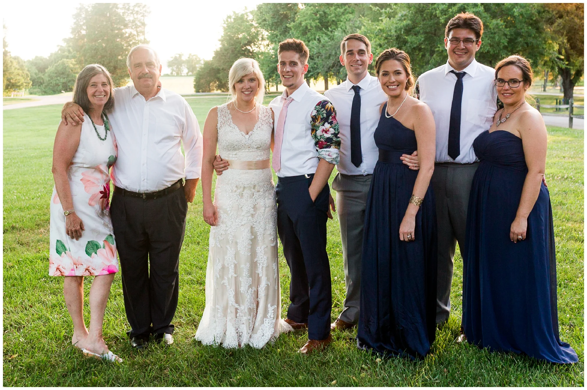 Gorgeous summer wedding at the stunning, waterside Jefferson Patterson Park featuring an outdoor ceremony, a dog guest of honor and sunset photos on the beach!