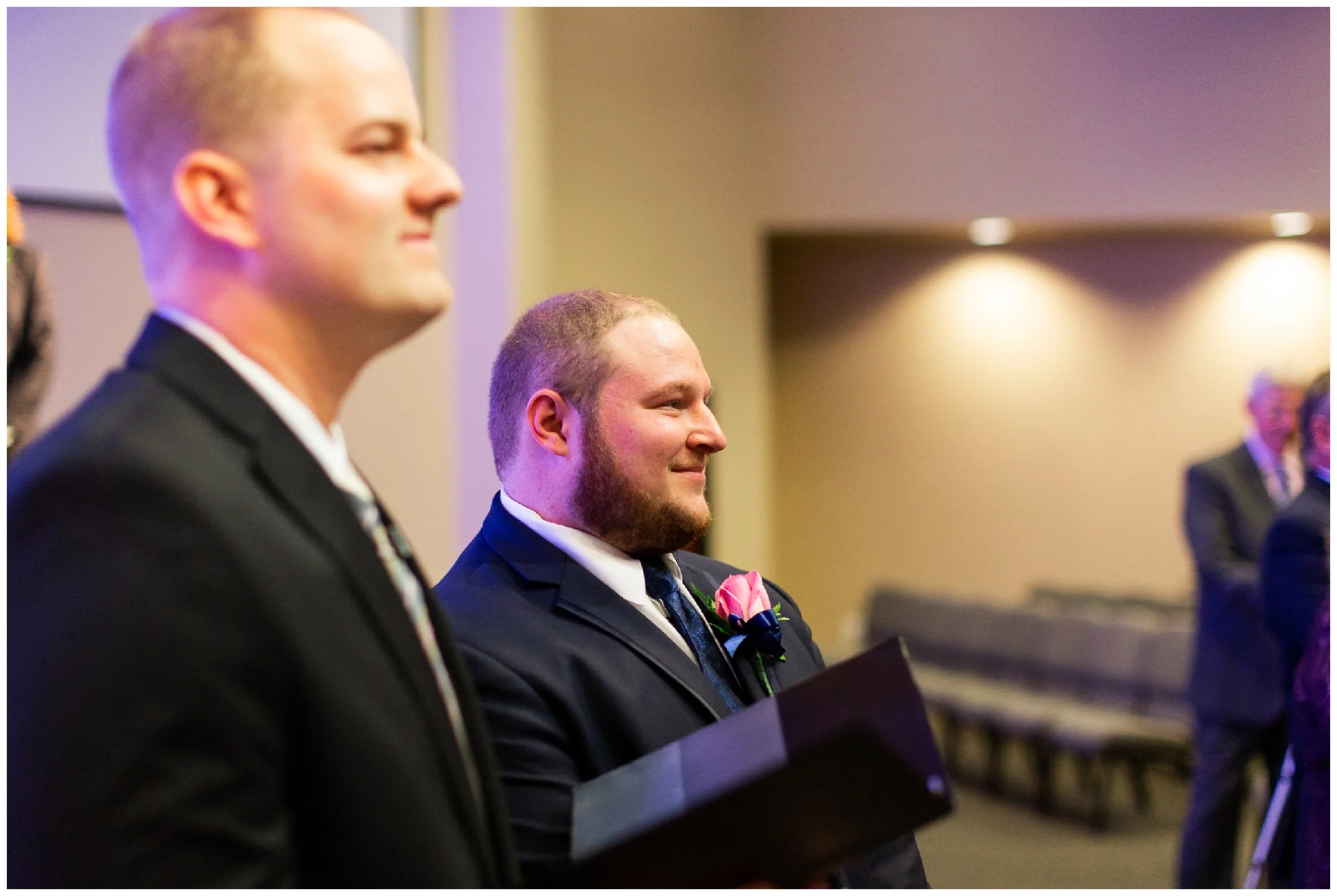 A beautiful navy and peach summer wedding at Quiet Waters Park in Annapolis, MD.