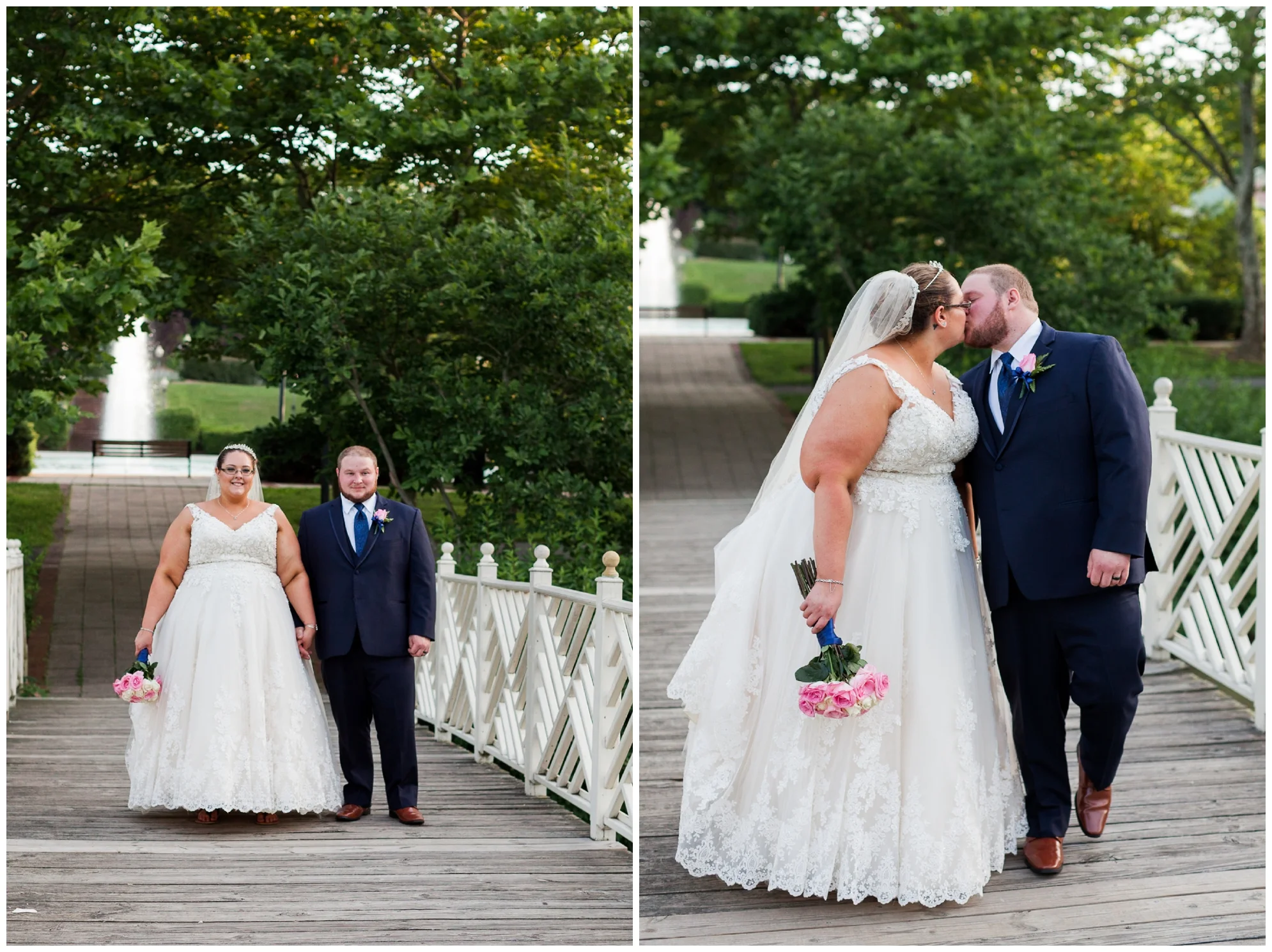A beautiful navy and peach summer wedding at Quiet Waters Park in Annapolis, MD.