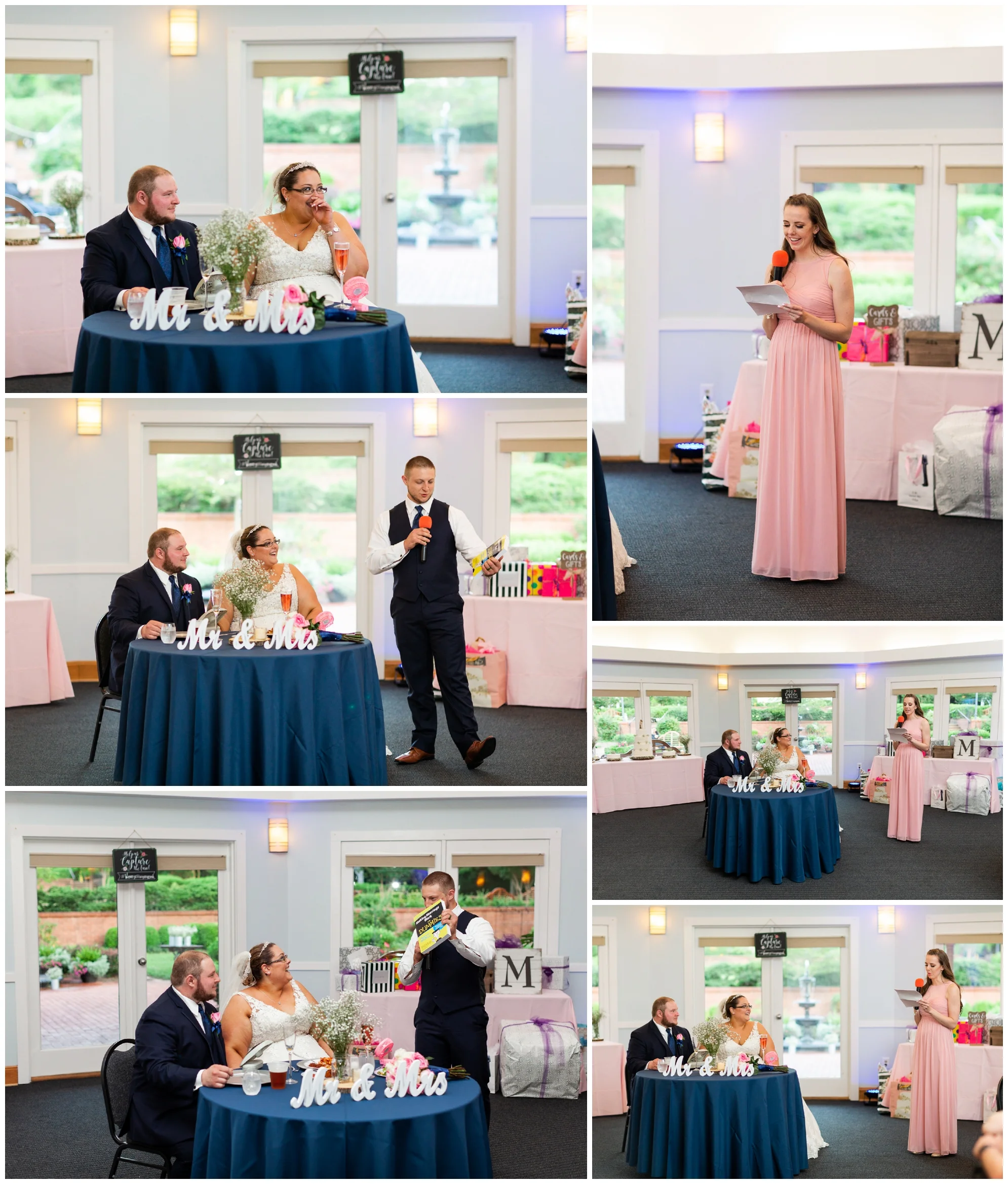 A beautiful navy and peach summer wedding at Quiet Waters Park in Annapolis, MD.