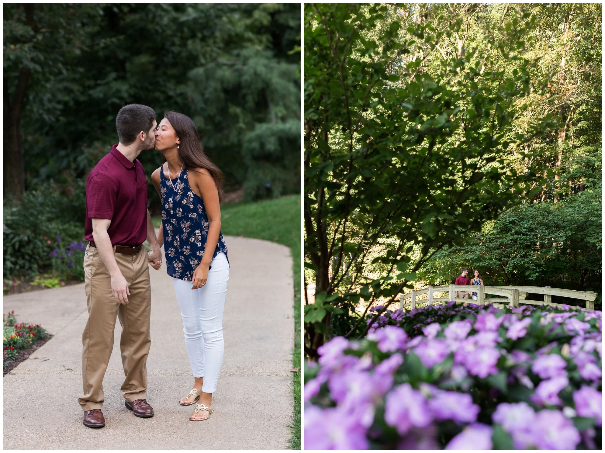JMU arboretum summer engagement session during late August 2018