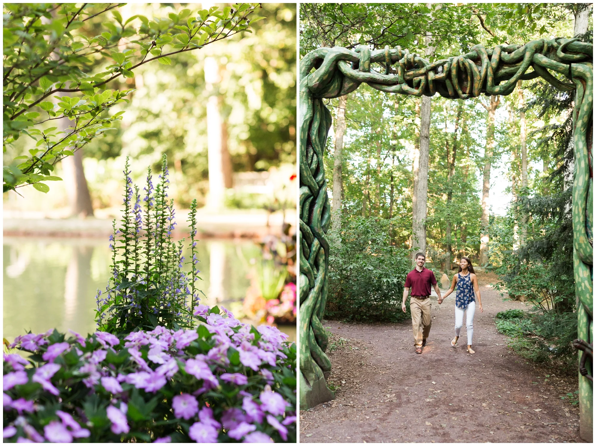 JMU arboretum summer engagement session during late August 2018