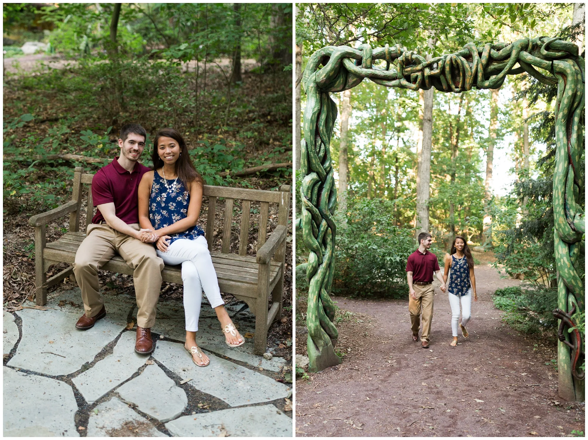 JMU arboretum summer engagement session during late August 2018