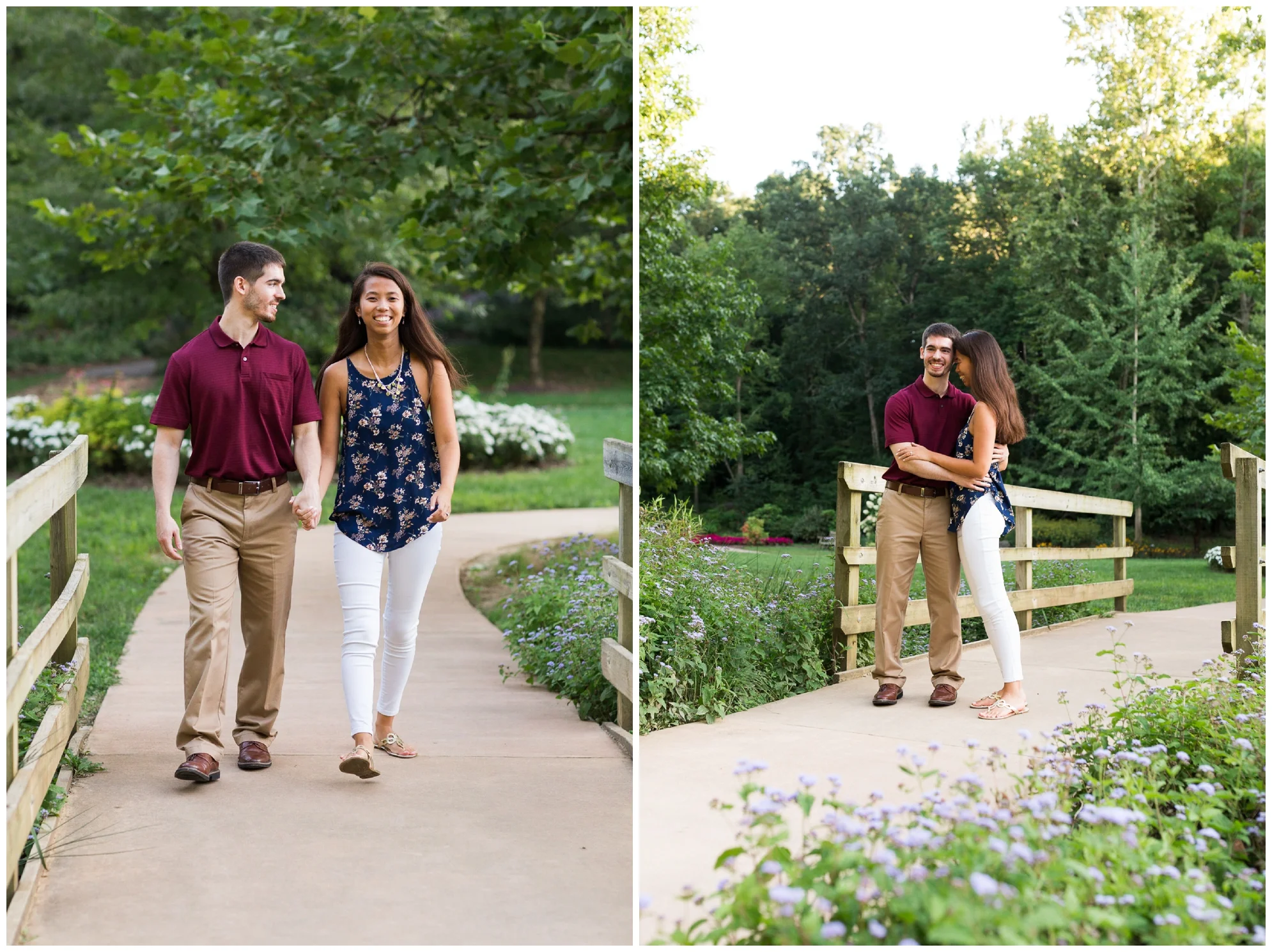 JMU arboretum summer engagement session during late August 2018