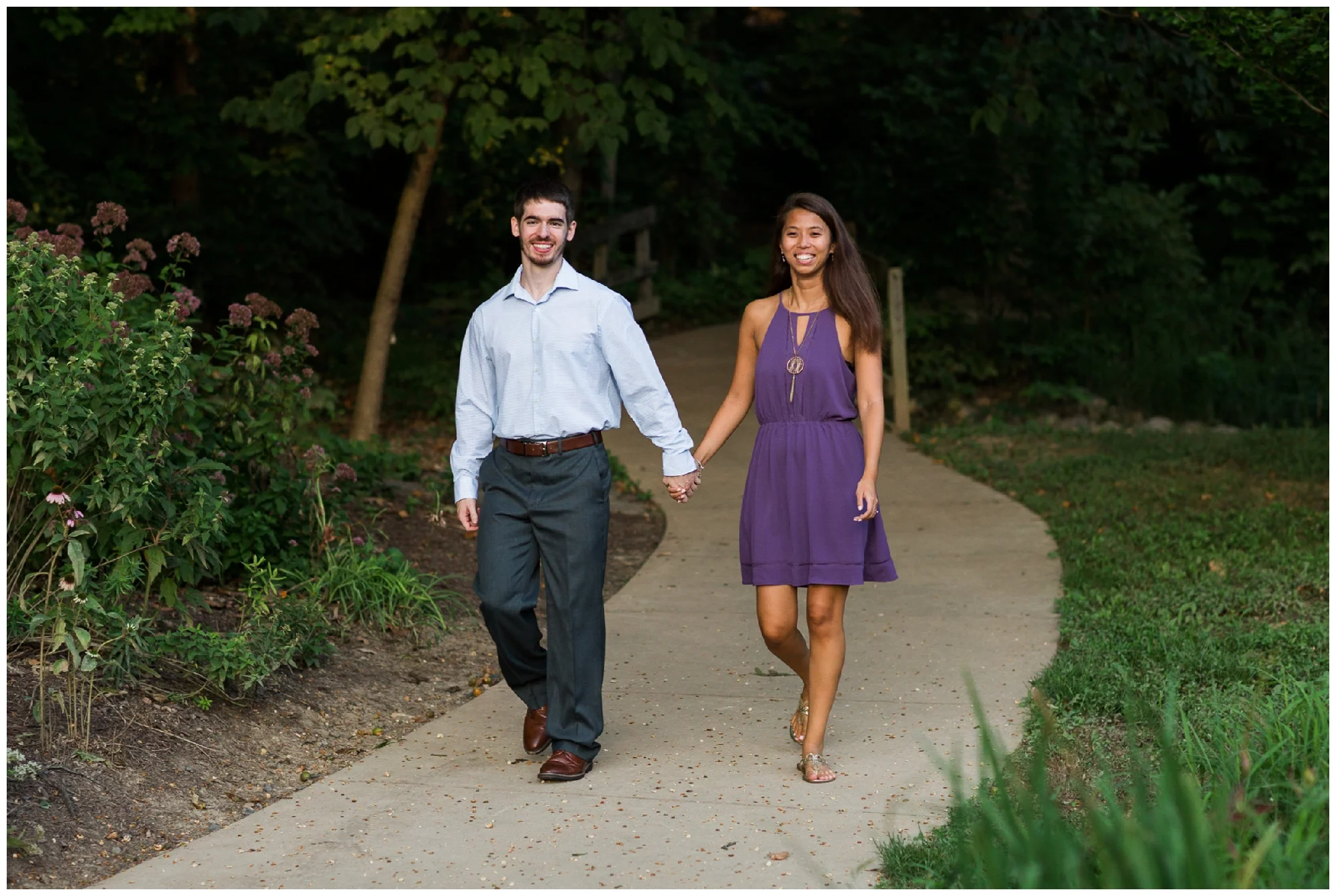 JMU arboretum summer engagement session during late August 2018