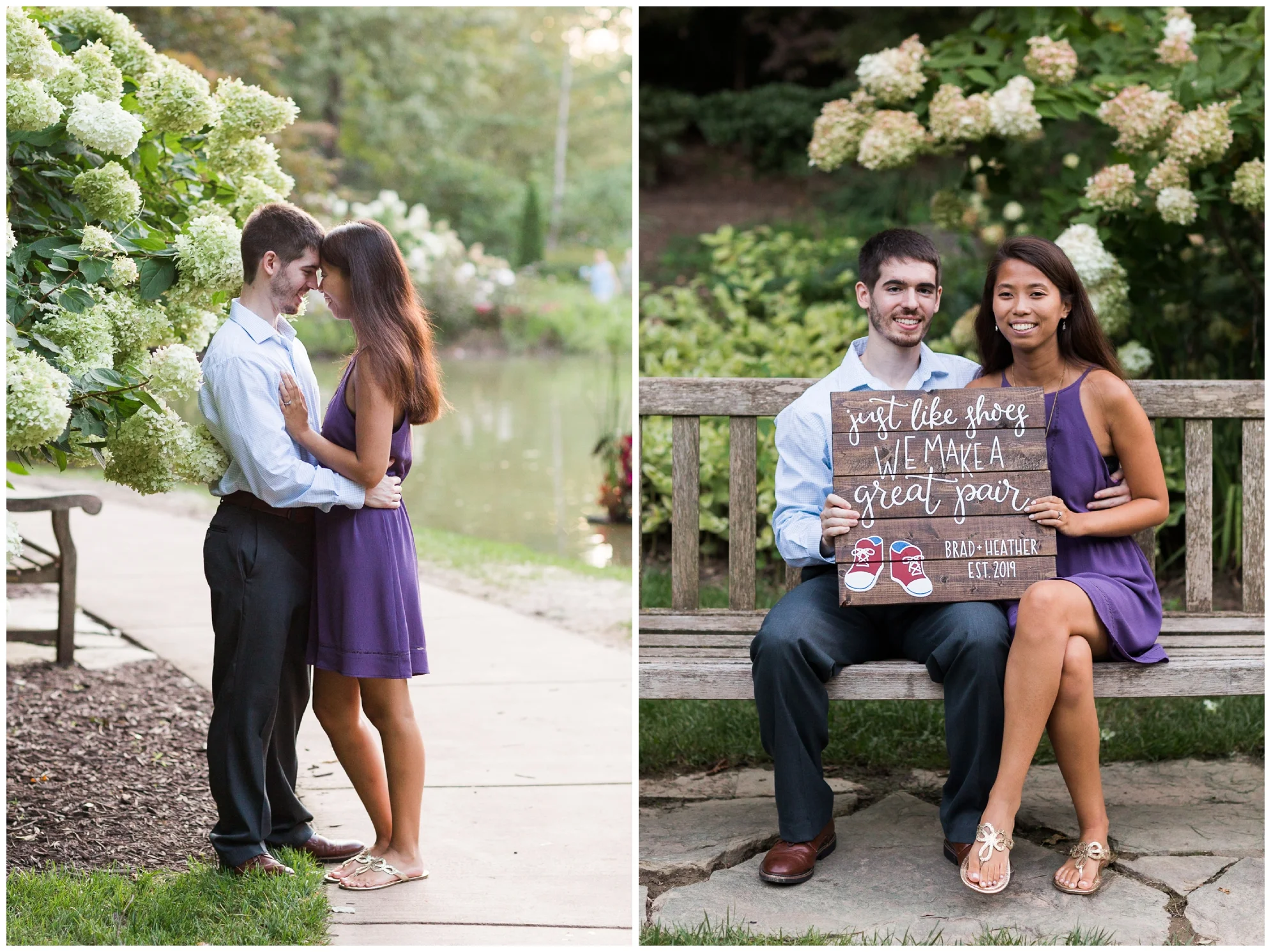 JMU arboretum summer engagement session during late August 2018