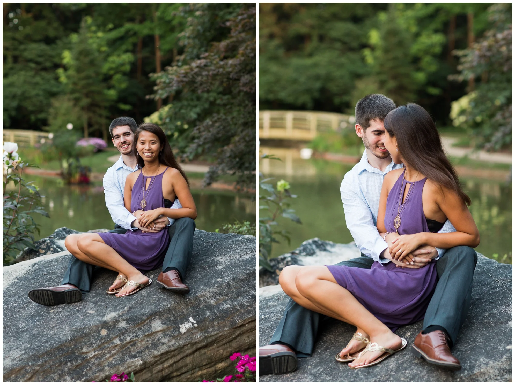 JMU arboretum summer engagement session during late August 2018