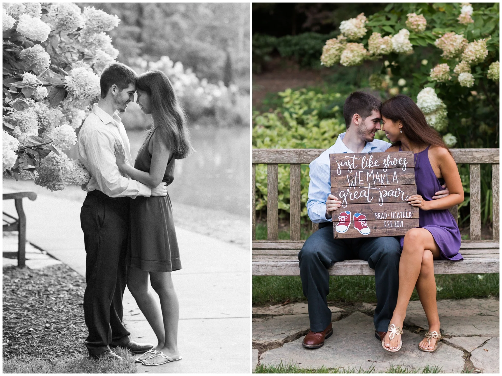 JMU arboretum summer engagement session during late August 2018