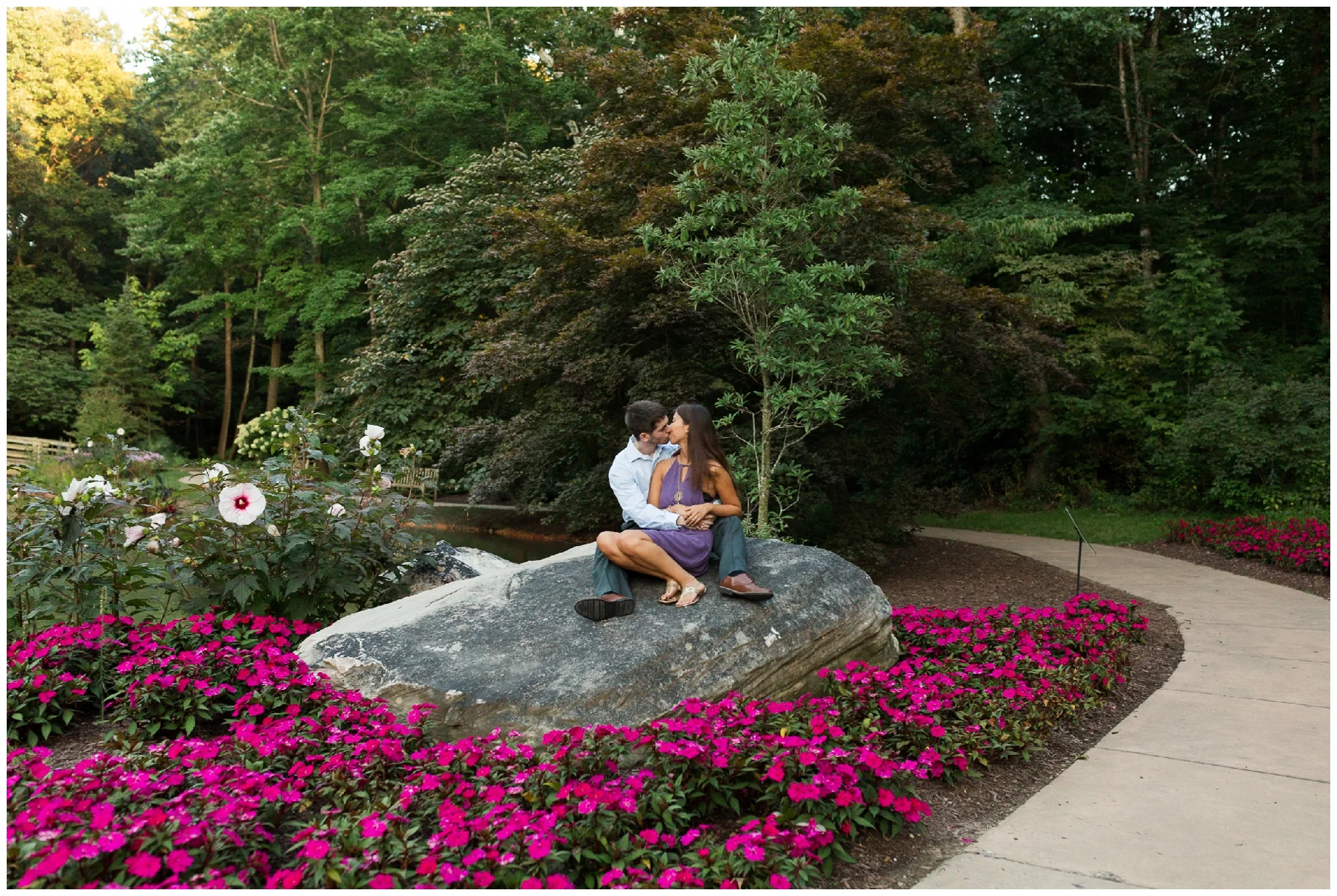 JMU arboretum summer engagement session during late August 2018