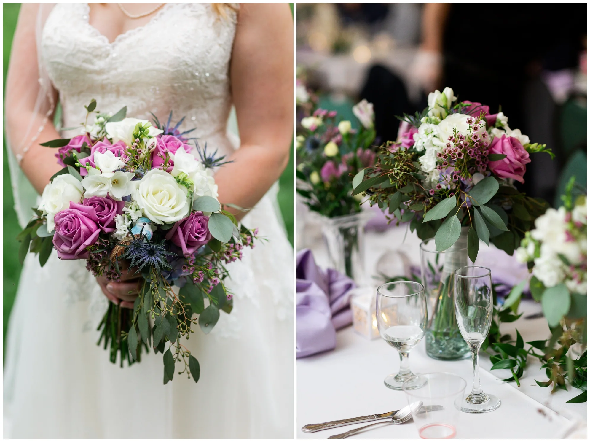 Floral inspiration for Central Virginia weddings in the mountains and valleys featuring red, pink, white, purple and blue flowers.