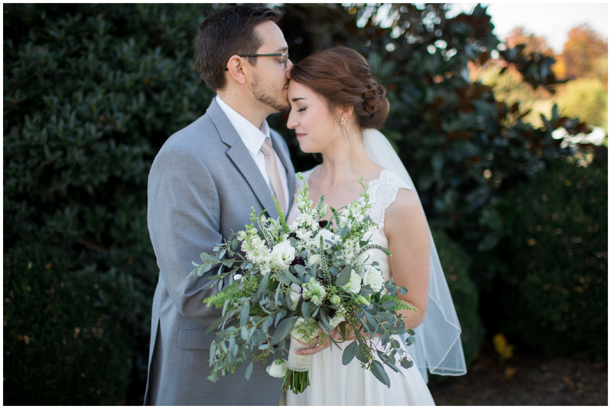 Fall wedding at Glen Ellen Farm featuring a beautiful golden and wine tones, an outdoor cocktail hour, and stunning florals