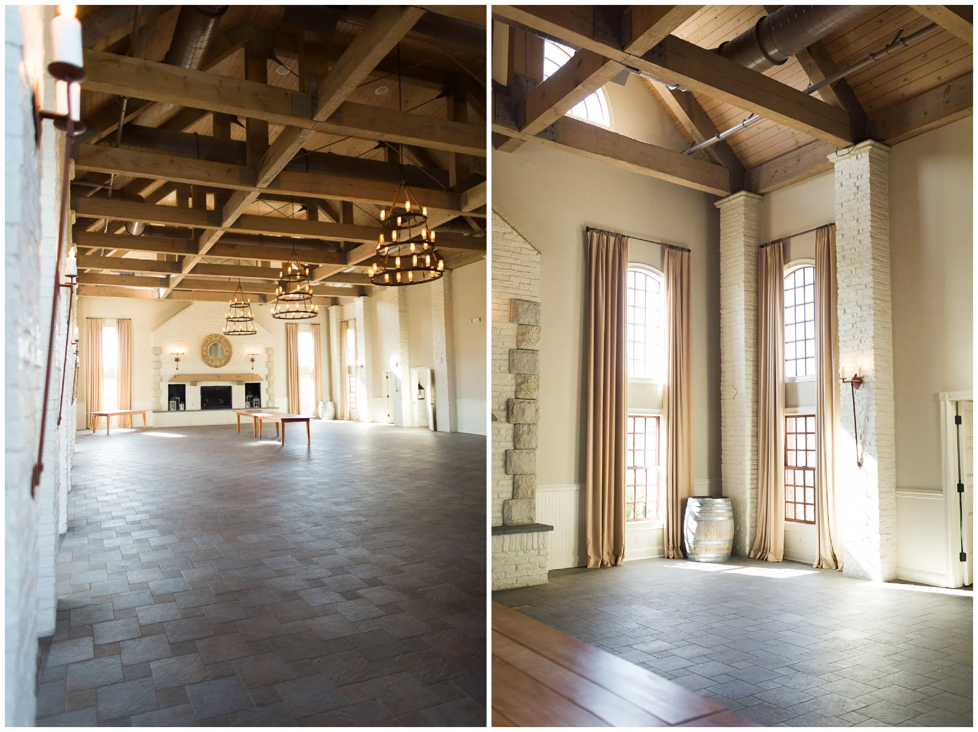 Early Mountain Vineyards wedding venue in Madison, Virginia featuring a white reception space, a gorgeous outdoor ceremony site, and modern touches of decor throughout the space.