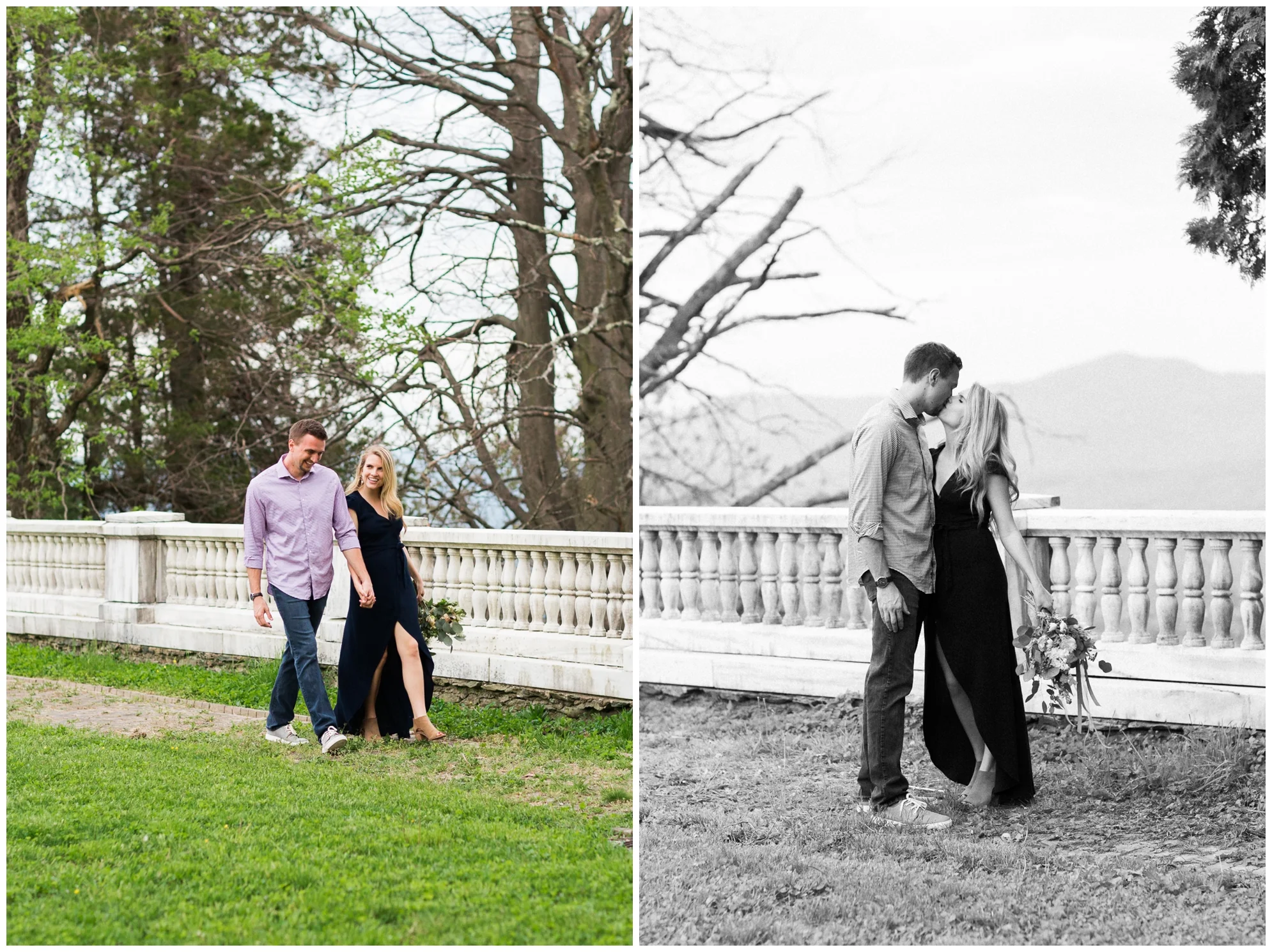 Summer in Virginia engagement session at Swannaona Palace on Afton Mountain