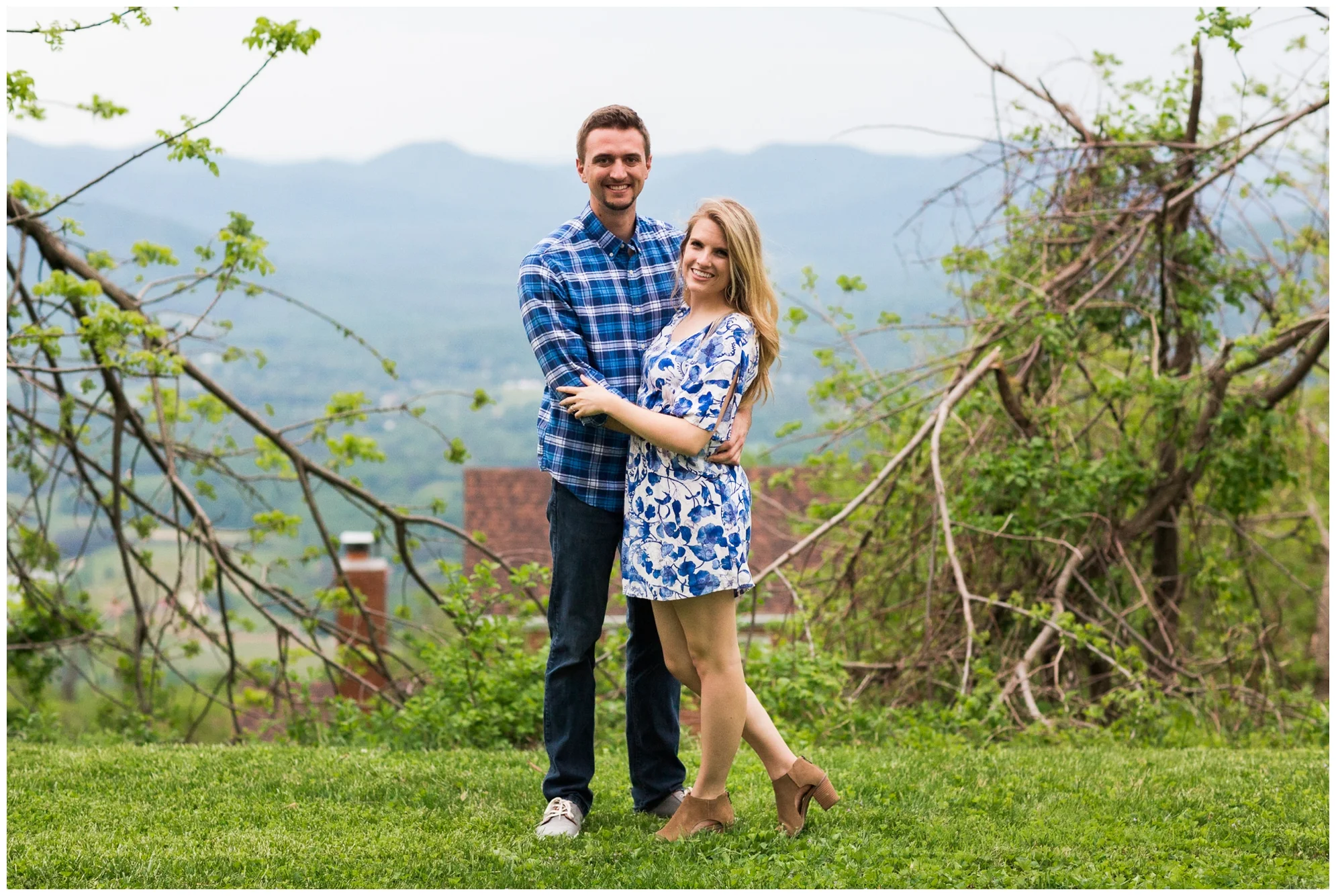Summer in Virginia engagement session at Swannaona Palace on Afton Mountain