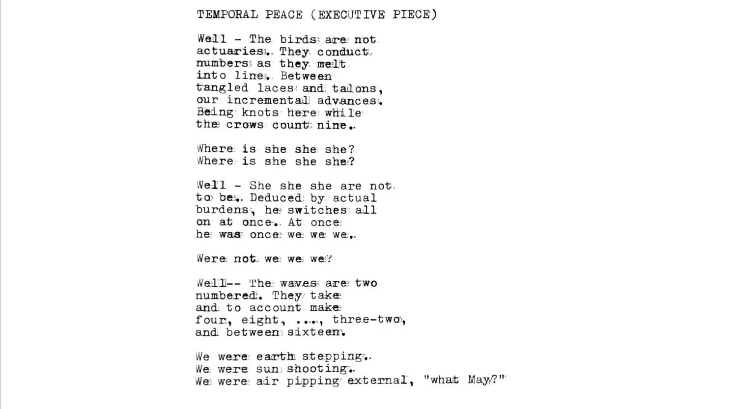 Temporal Peace (Executive Piece), by Morgan Preis