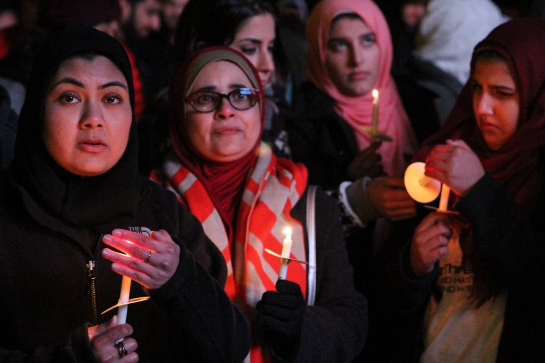  Hundreds gathered on NC State’s campus in Raleigh, N.C. on Feb. 10, 2016, to mark the one year anniversary of the killing of three Muslim students. Deah Shaddy Barakat, his wife, Yusor Mohammad Abu-Salha, and her sister, Razan Mohammad Abu-Salha wer