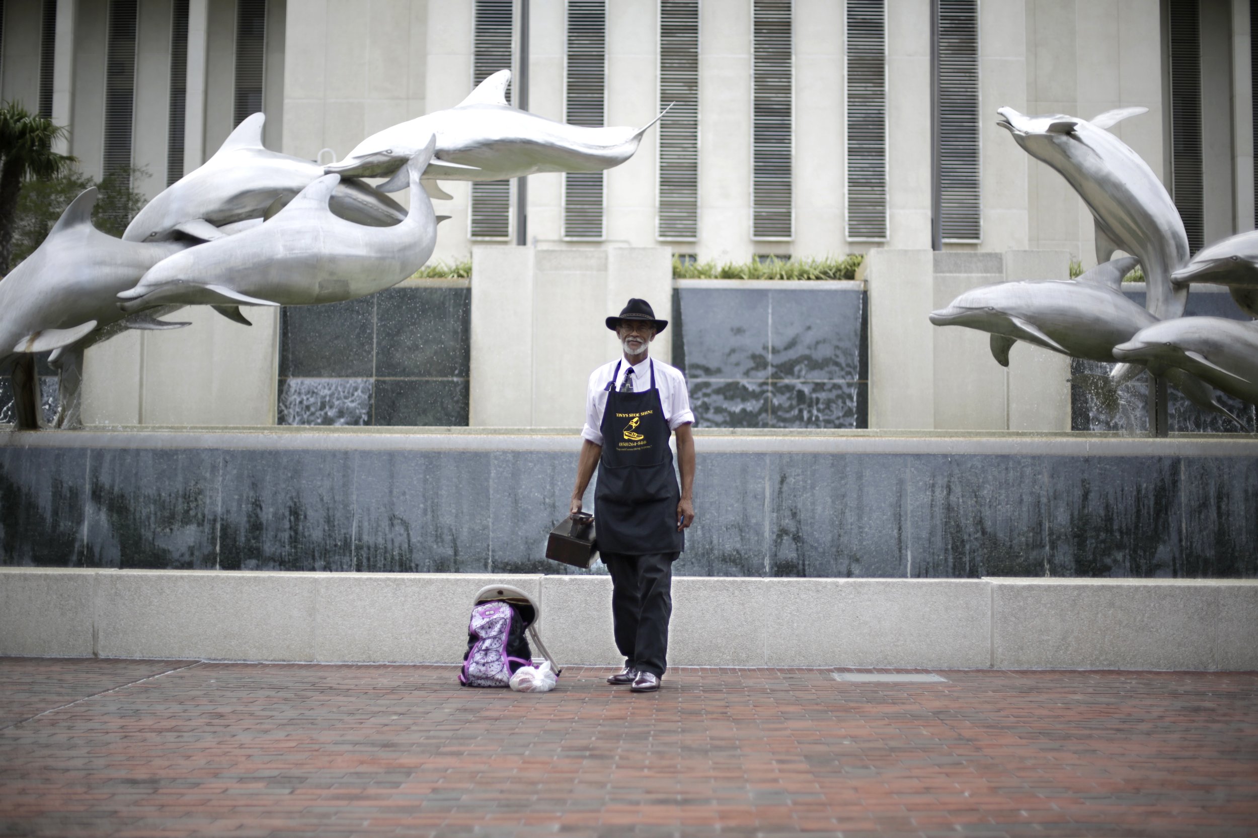  Anthony Knox, pictured in front of the capital May 31, 2017, has been shining the shoes of the Tallahassee elite for 29 years. Now he's planning to use what he's learned to launch his campaign for Florida governor. 