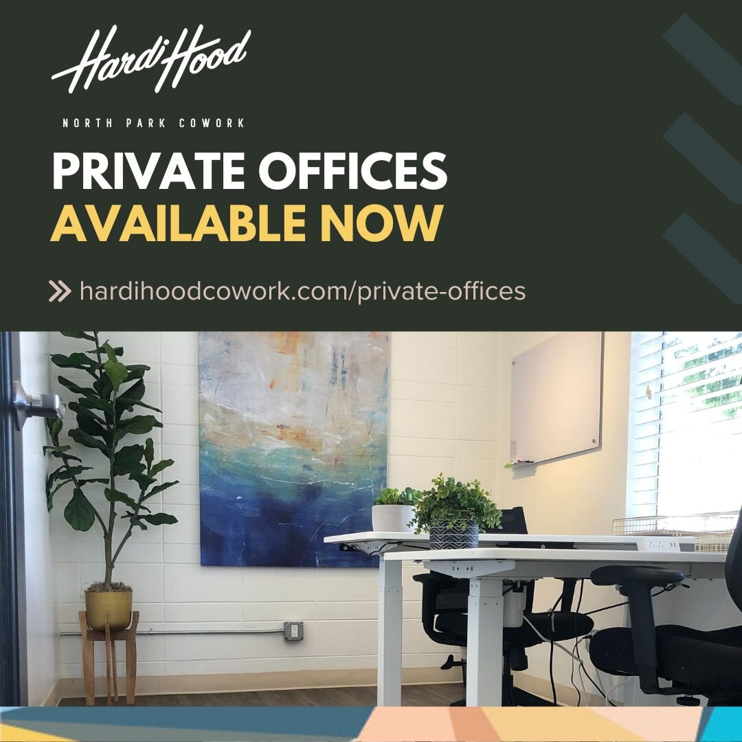 A dedicated workspace that is move-in ready with all the essentials to level up? Yes please! Visit https://www.hardihoodcowork.com/private-offices to see our current availability.
