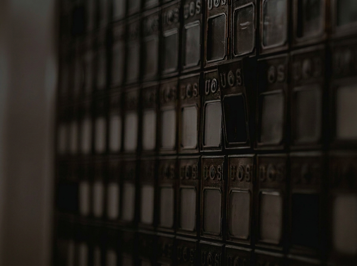 A bunch of vintage mailboxes highlighting Hardihood's Virtual Office membership
