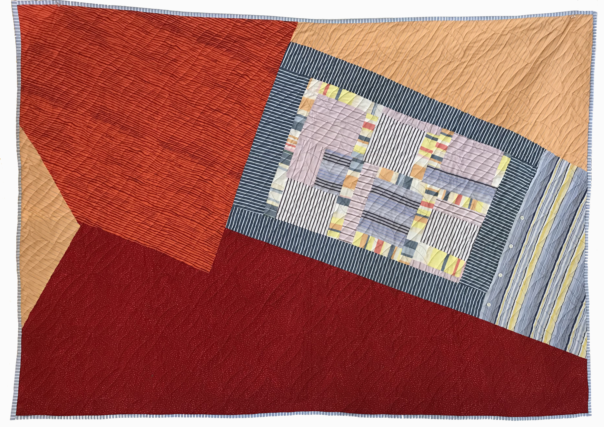 Collage with Shirting & Buttons