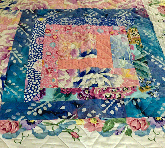 Quit 85 Sweet Purple with Blue Border Sandy Teepen / SandiesLabel