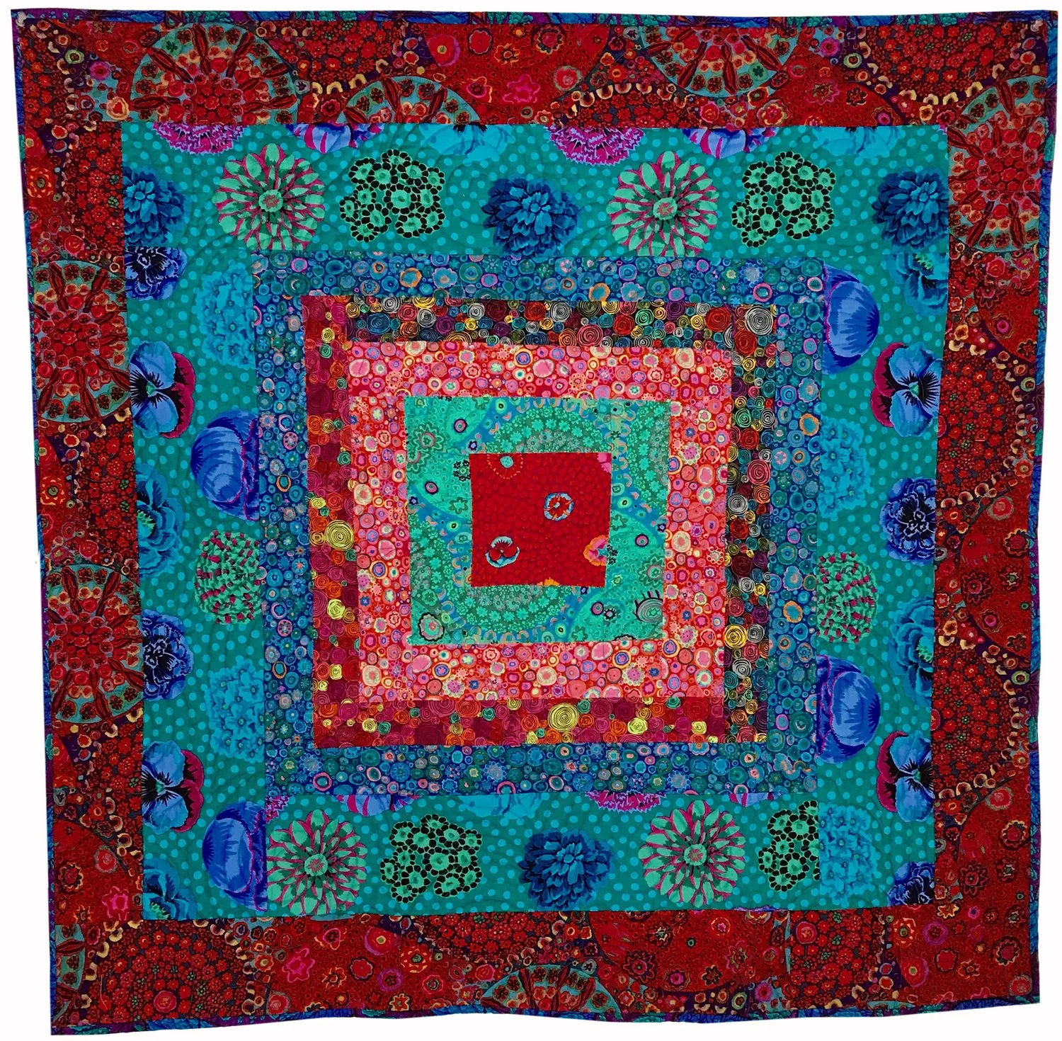 Rich Blue with Red