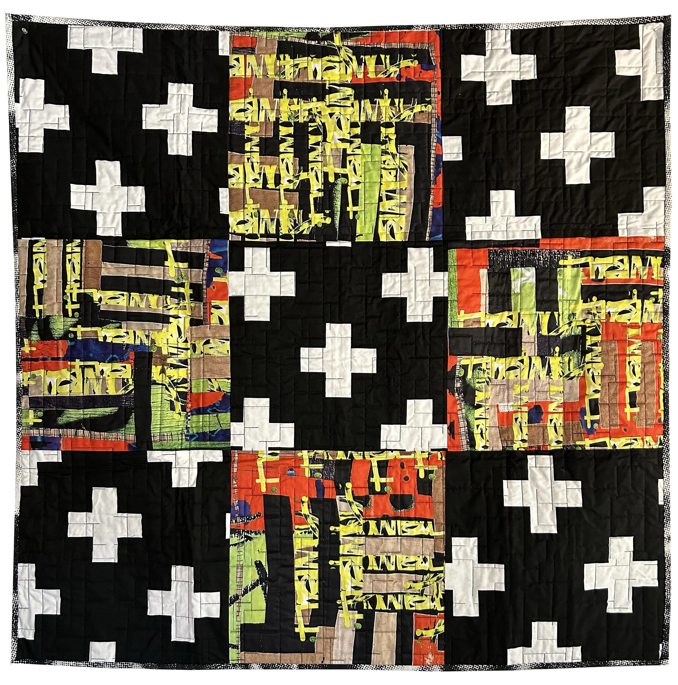 Black & White with Donald B Fabric Collage