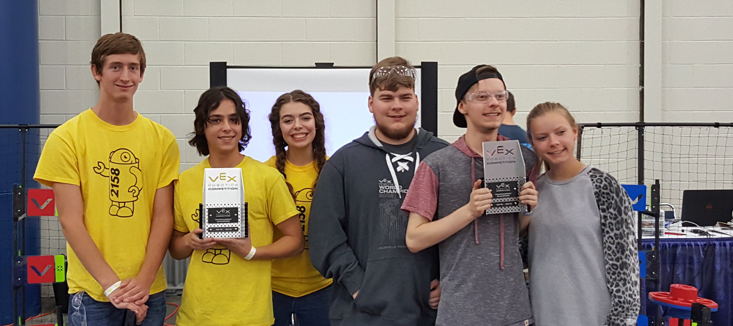 (Undefeated!) Tournament Champions 2158K with their alliance partners 1814D