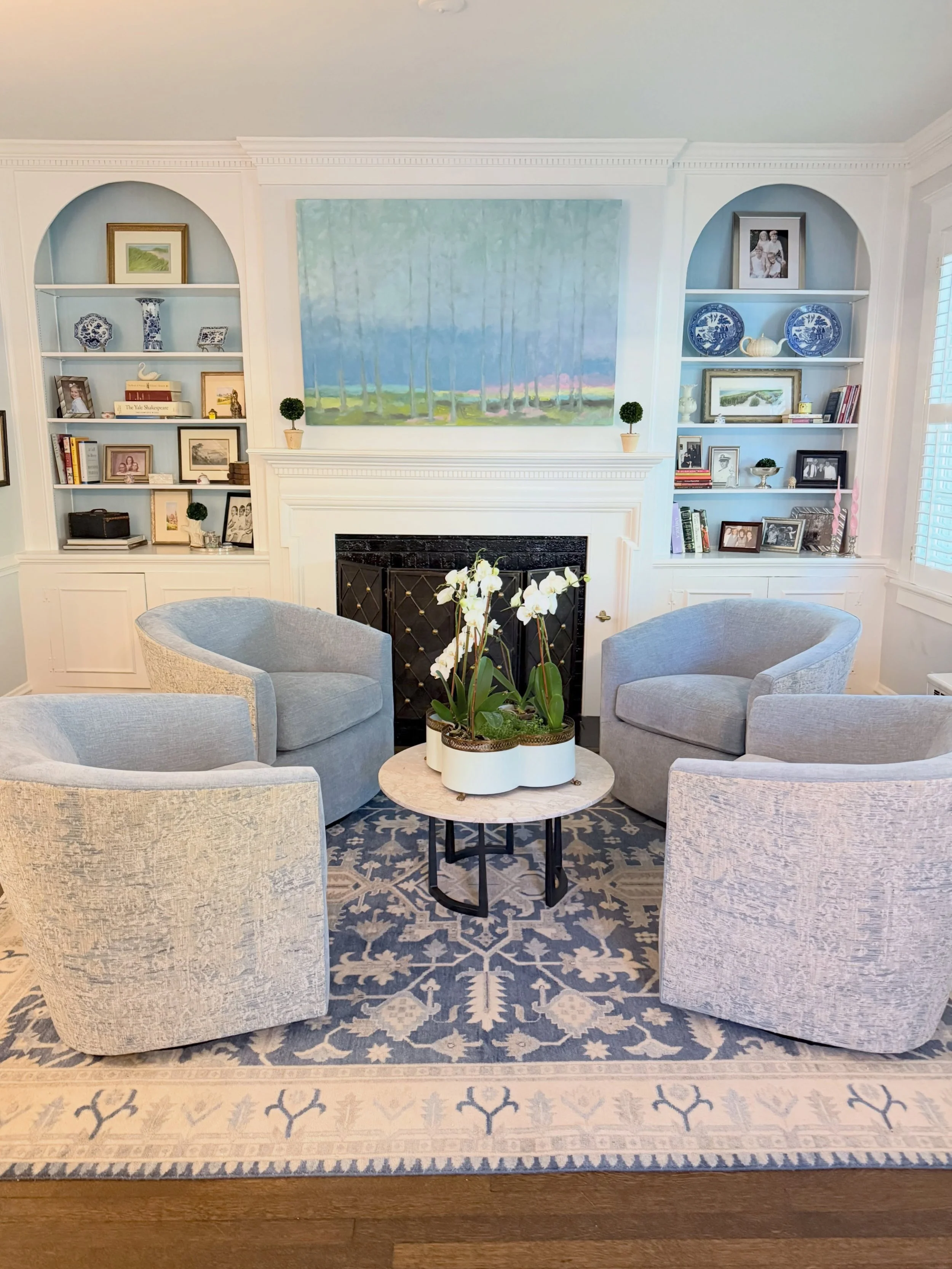 Four new chairs with a subtle contrast back to keep things interesting. 😉