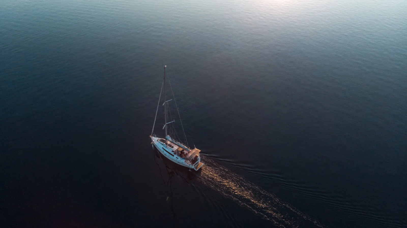 Windless evening - relaxing on board, enjoying the sunset