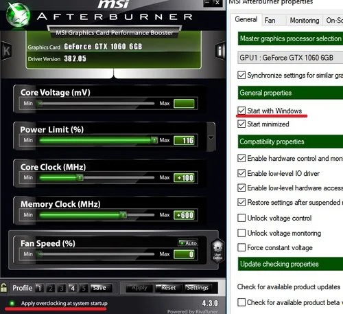 config msi afterburner