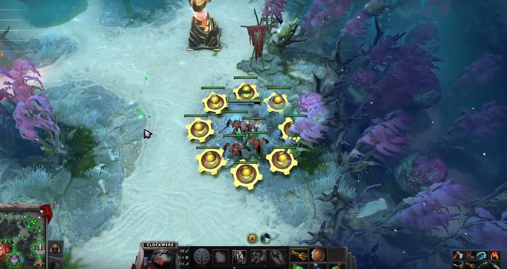 Clockwerk blocked the creep wave using power Cogs - Image by Dota 2 Pro