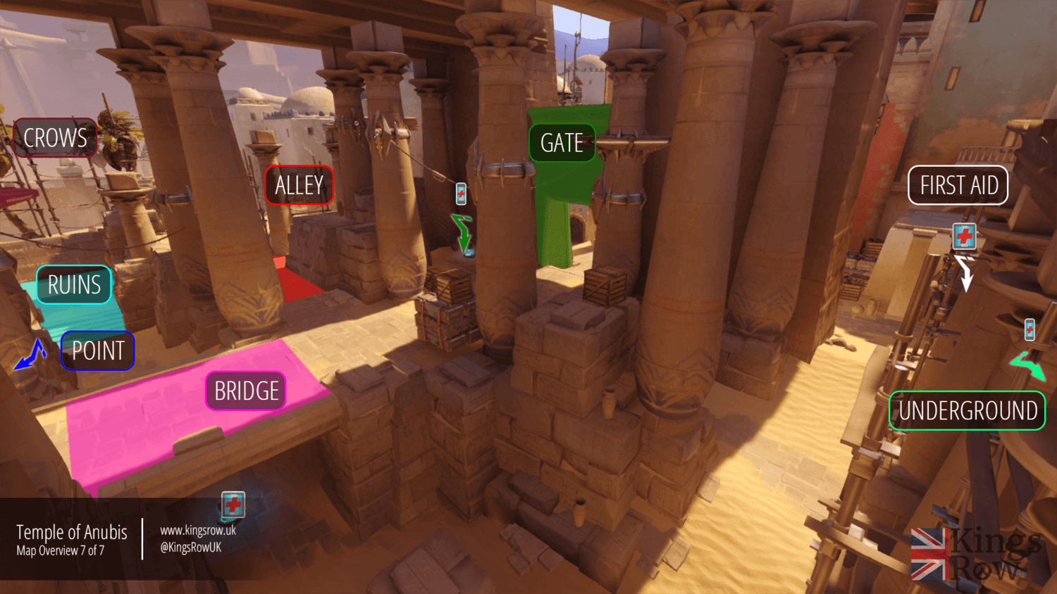 Temple of Anubis map callouts seven Overwatch