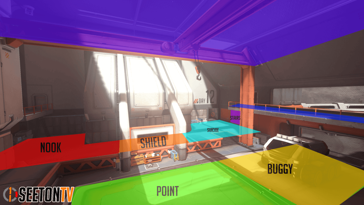 Horizon Lunar Colony map callouts eleven Overwatch