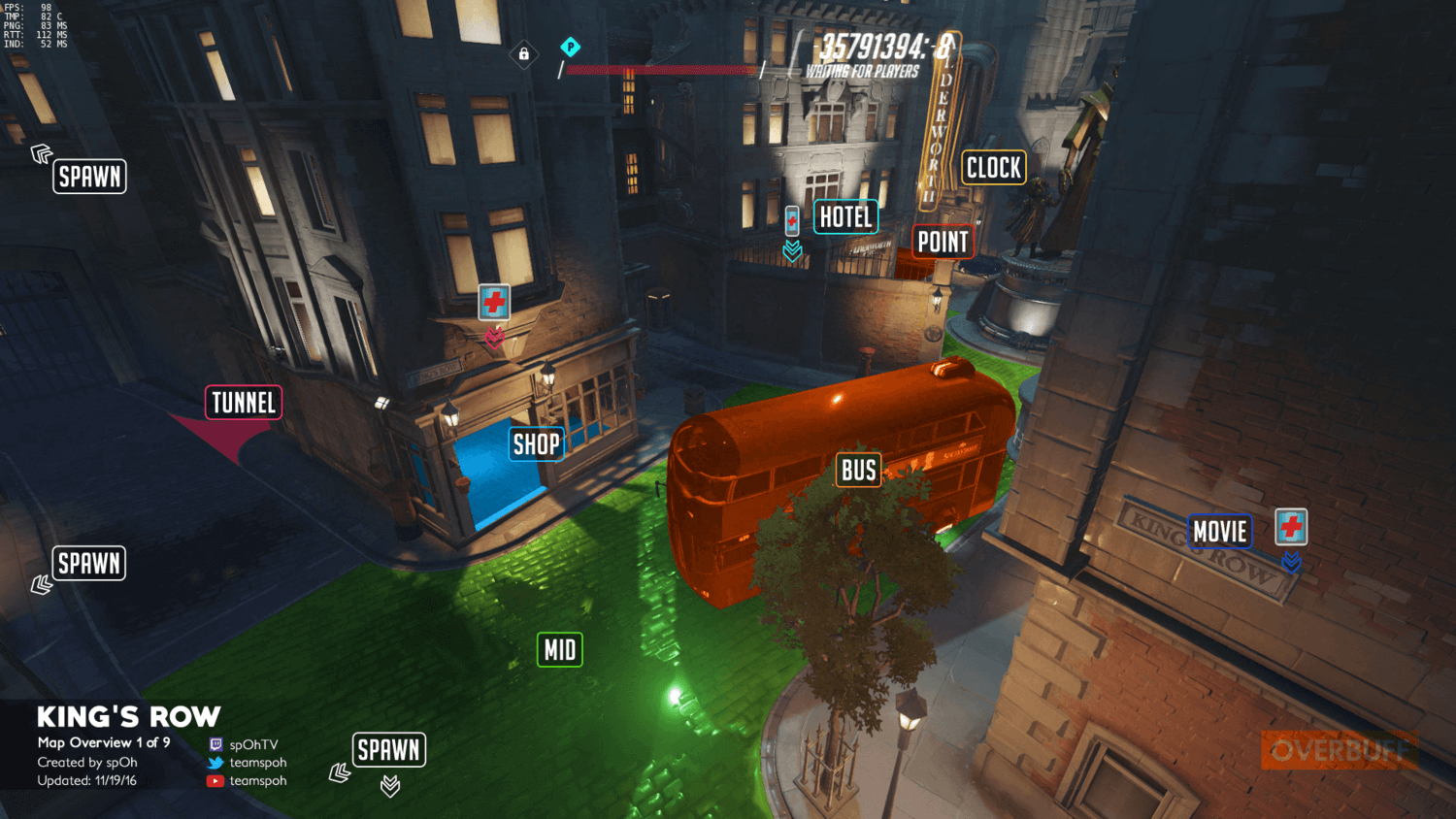 King's Row map callouts one Overwatch