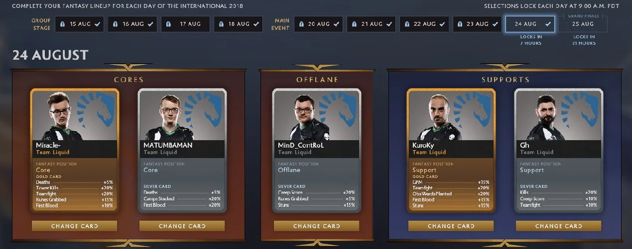 Main Event day 5 cards.