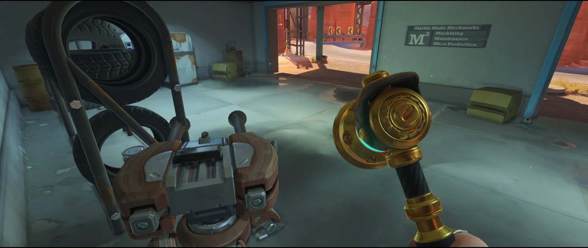 Inside Gas Station turret placement Torbjorn Route 66 Overwatch