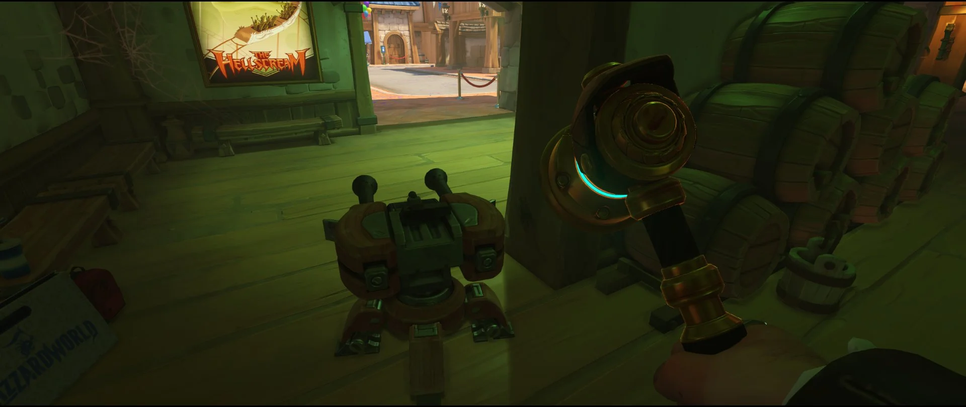 Green room turret placement spot Torbjorn Blizzard World Overwatch