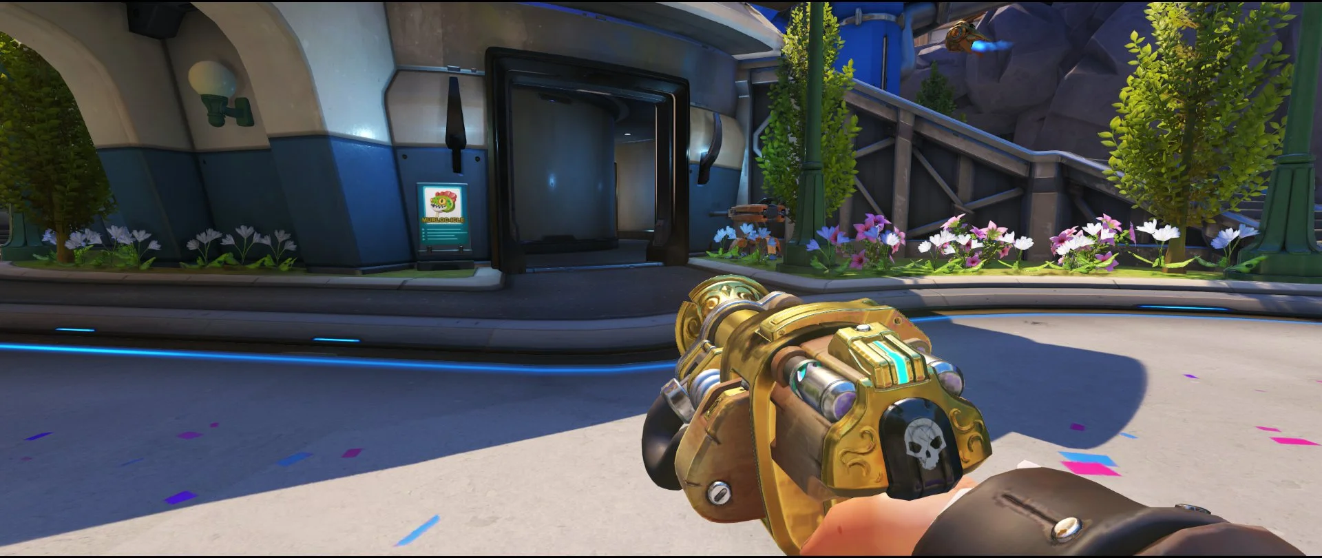 Corner spot second point turret placement spot Torbjorn Blizzard World Overwatch