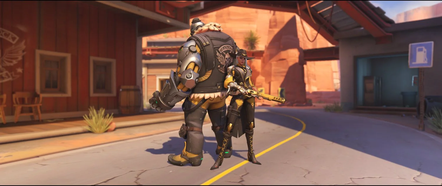 Sunflower front rare skin Ashe Bob Overwatch.jpg