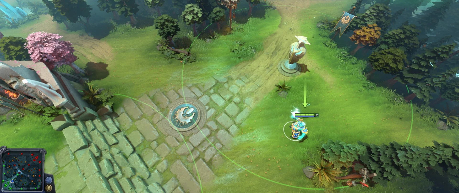 Radiant mid lane tier 2 tower placement Dota 720