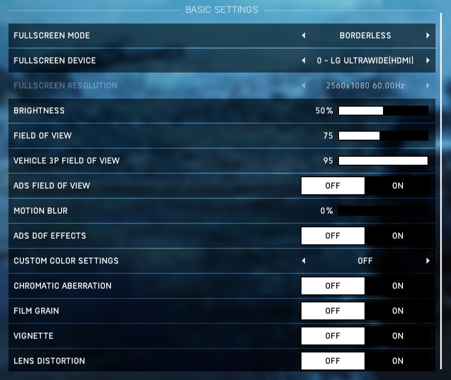 SETTINGS advice and CROSSPLAY discussion - My Settings on Battlefield 5 