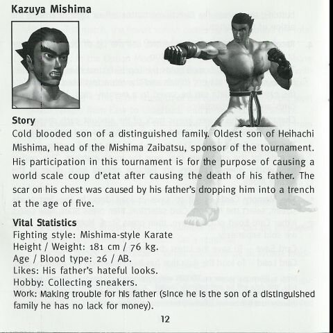 Character Profile - Kazuya Mishima