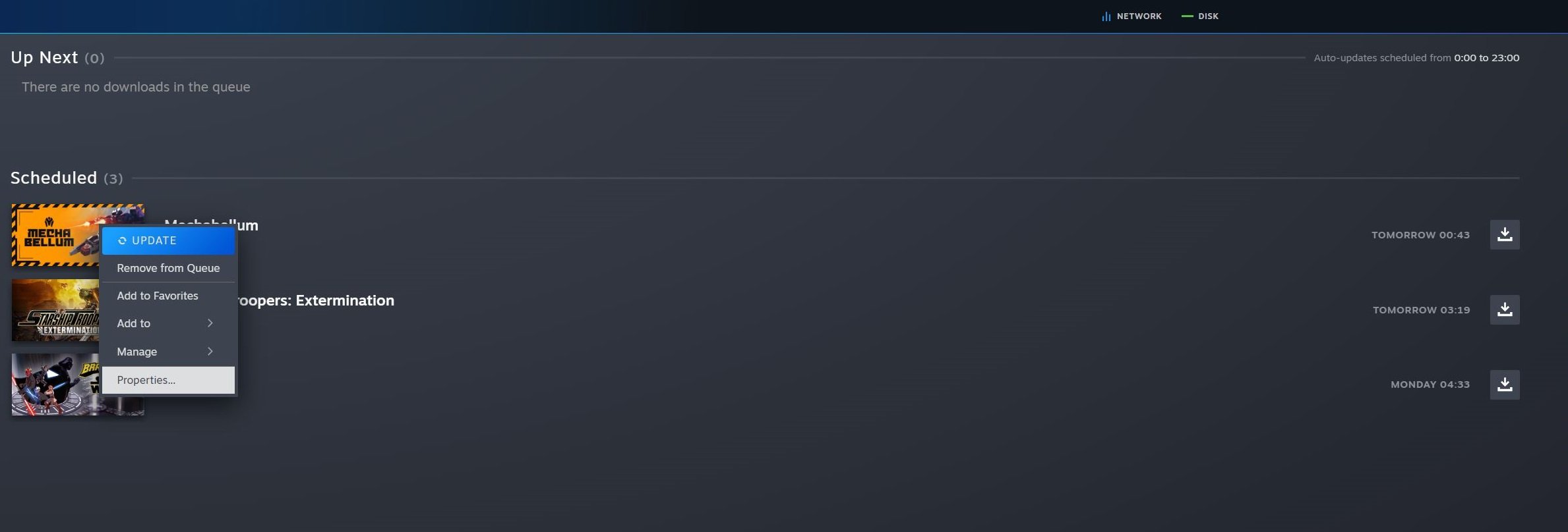 Steam game in scheduled section.jpg