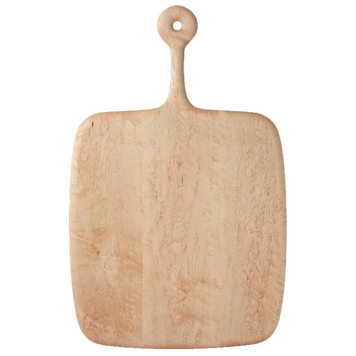 EDWARD WOHL Handled Breadboard Bird's Eye Maple